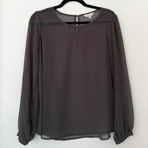 Charming Charlie Long Sleeve Chiffon Blouse Medium